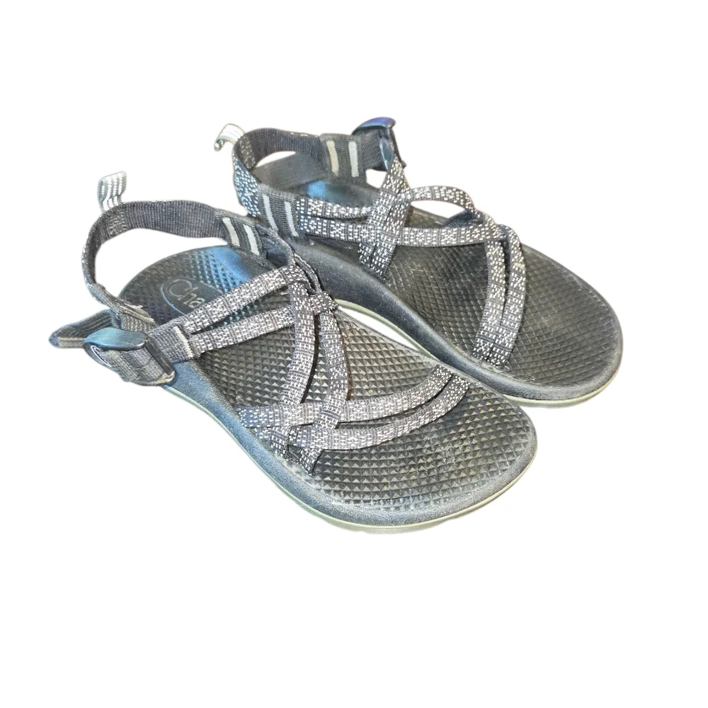 Chaco ZX/1 EcoTread Unisex Kids Black & White Strappy Adjustable‎ Sandals Size 2